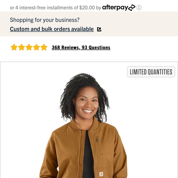 Carhartt women’s bomber jacket - relaxed fit- ruffed flex Small - Picture 5 of 7
